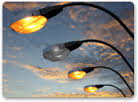 Picture of streetlights with one out